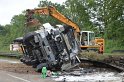 LKW umgestuerzt A 1 Rich Saarbruecken P195